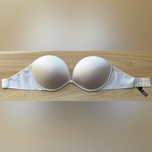 Nude Strapless Low Cut Push Up Bra with Optional Straps 32DDD